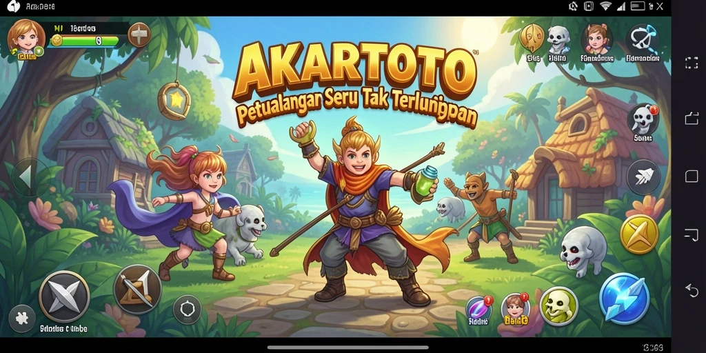 Tangkapan layar menunjukkan aksi seru dalam gameplay AKARTOTO.