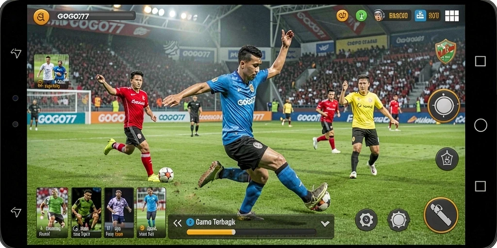 Screenshot utama GOGO77 yang menampilkan aksi seru gameplay olahraga.