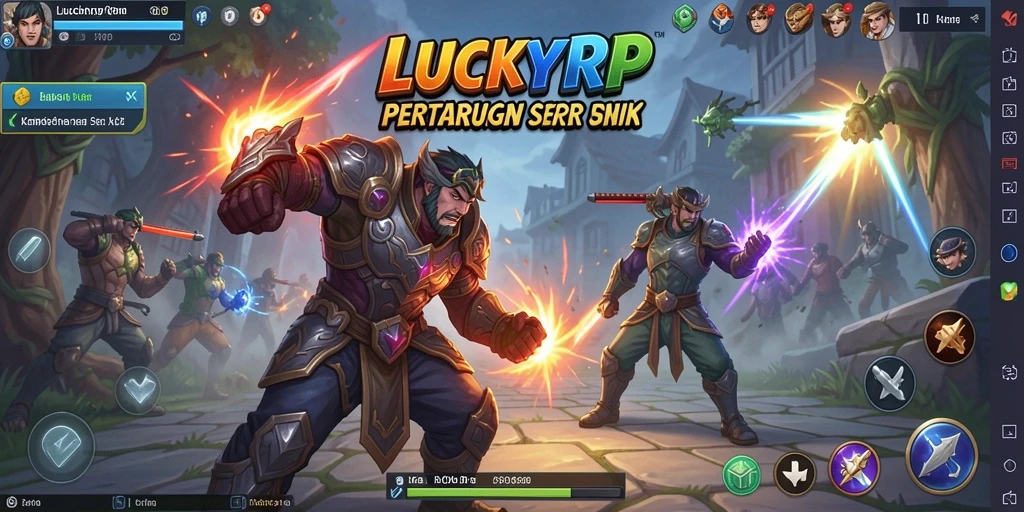 Gameplay seru dengan karakter bertarung di arena.