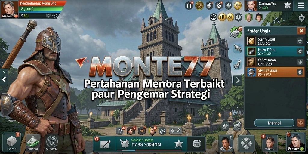 Tampilan menara yang strategis dalam gameplay Tower Defense MONTE77.