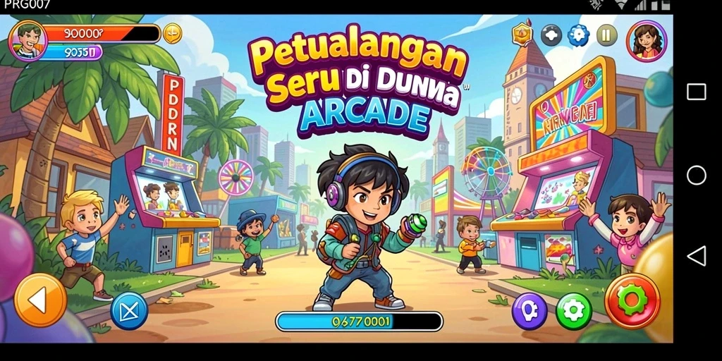 Tampilan gameplay seru dari PRG007 yang menampilkan aksi arcade.