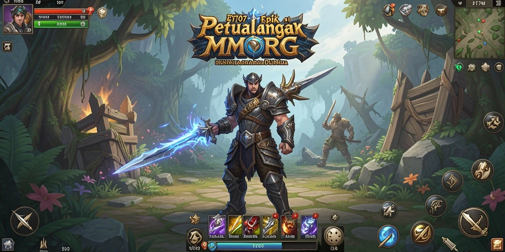 Screenshot utama PT707 menampilkan aksi seru dalam dunia MMORPG.