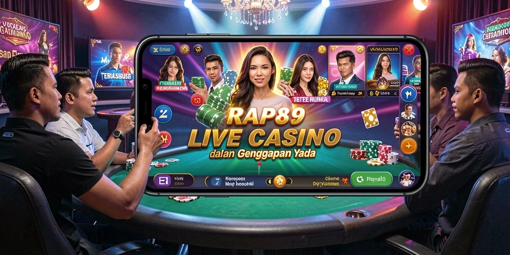 Screenshot RAP89 menunjukkan dealer langsung dan gameplay yang seru.